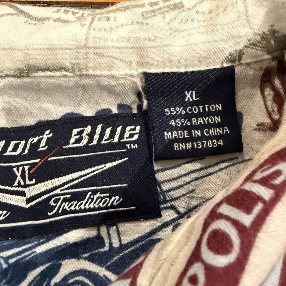 NEWPORT BLUE Men Size XL GM Racing Button Up Casual Shirt American Tradition GUC - Picture 2 of 10